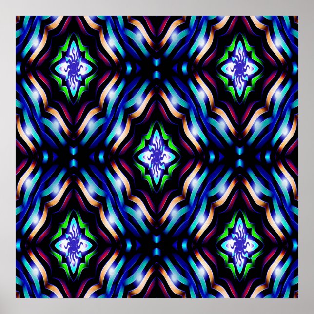 Psychedelische Ribbons.. Poster (Vorne)