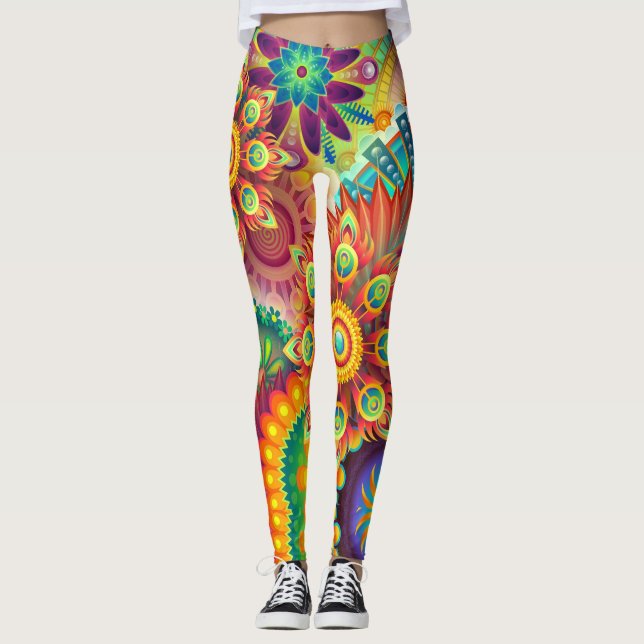 psychedelische saure leggings (Vorderseite)