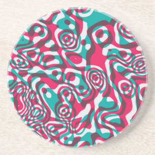 Psychedelische Säure Nahtlos Funky Hintergrund. Getränkeuntersetzer