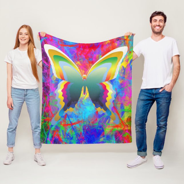 Psychedelische Schmetterlinge Fleece Blanket (Beispiel)