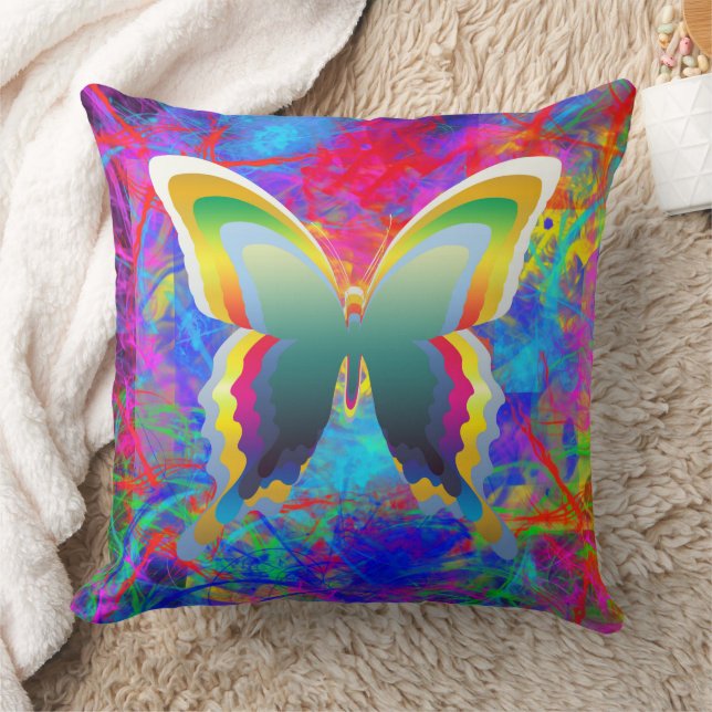 Psychedelische Schmetterlinge Kissen (Decke)