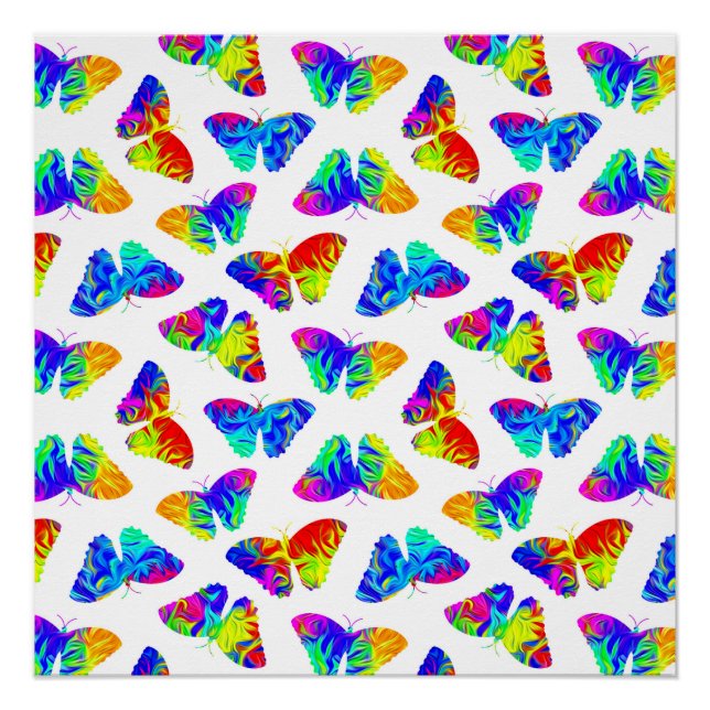 Psychedelische Schmetterlinge Poster (Vorderseite)