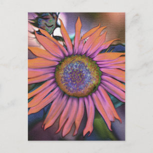 Psychedelische Sonnenblume neu Postkarte