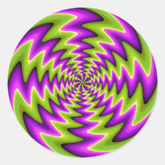 Psychedelische Spirale optische Täuschung Kunst Runder Aufkleber