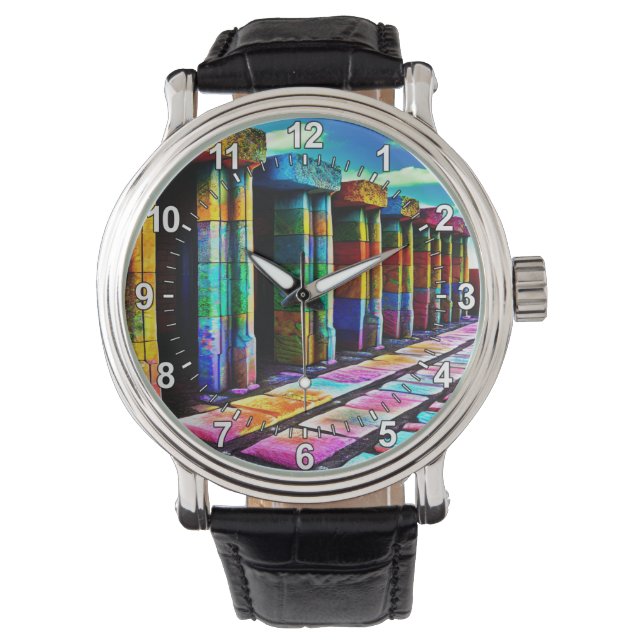 Psychedelische Steine Armbanduhr (Vorderseite)