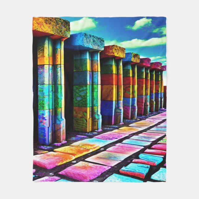 Psychedelische Steine Fleecedecke (Vorderseite)
