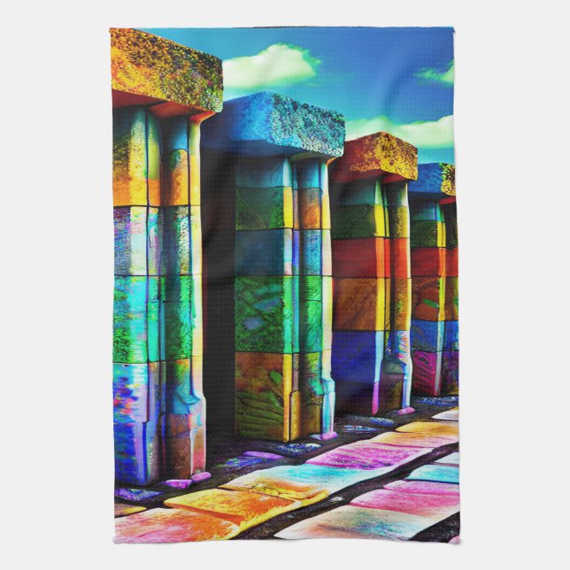 Psychedelische Steine Geschirrtuch (Vertikal)