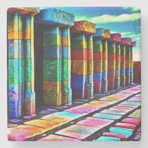 Psychedelische Steine Steinuntersetzer