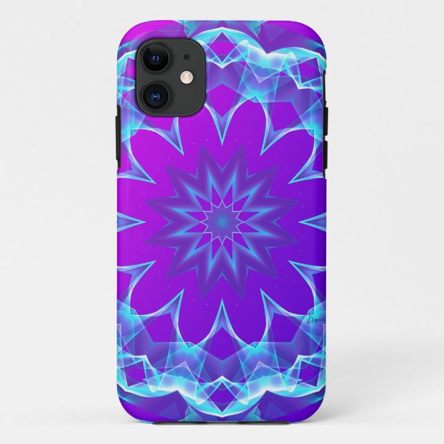 Psychedelische Sterne, abstraktes violettes lila Case-Mate iPhone Hülle (Rückseite)
