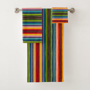 Psychedelische Stoffe mexikanisches Muster Badhandtuch Set