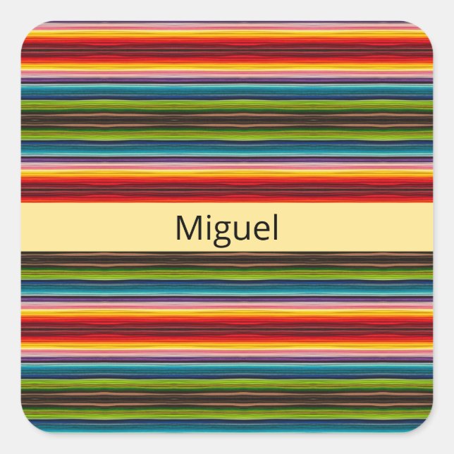Psychedelische Stoffe mexikanisches Muster Quadratischer Aufkleber (Vorderseite)