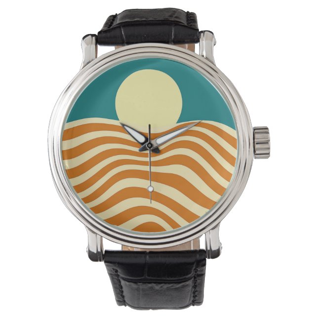 Psychedelische Sun- und Rippling-Waves2 Armbanduhr (Vorderseite)