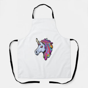 Psychedelische Tekk-Party-Einhorn Trippy-EDM-Rave- Schürze