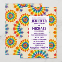 Psychedelische Tie-Dye-Hochzeitseinladungen