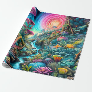 Psychedelische Traumwelt verzaubert Geschenkpapier