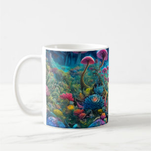 Psychedelische Traumwelt verzaubert Kaffeetasse