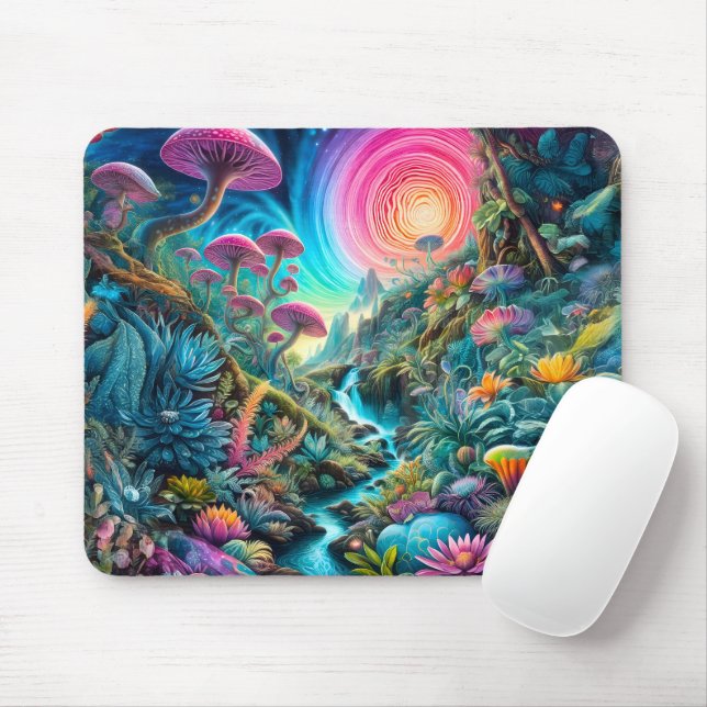 Psychedelische Traumwelt verzaubert Mousepad (Mit Mouse)