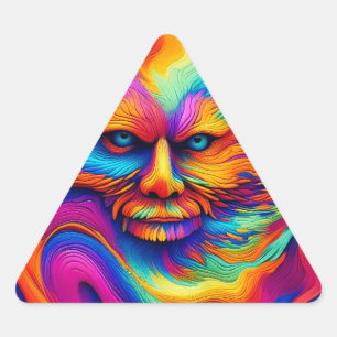 Psychedelische Trippy-Abstrakte Paint Splash Dreieckiger Aufkleber