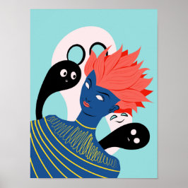 Psychedelische Trippy-Alien Poster