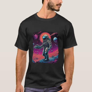 Psychedelische Trippy Black Light Astronaut Space T-Shirt