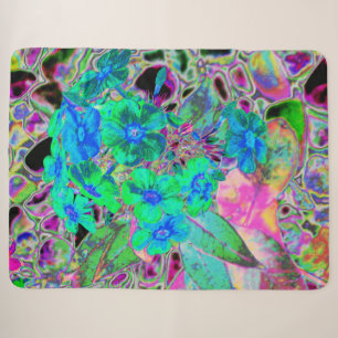 Psychedelische Trippy Lime Green and Blue Flowers Sherpadecke