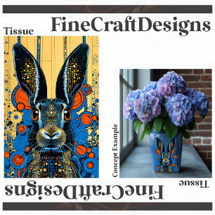 Psychedelische Trippy-Rabbit Hare Decoupage Verlas Seidenpapier