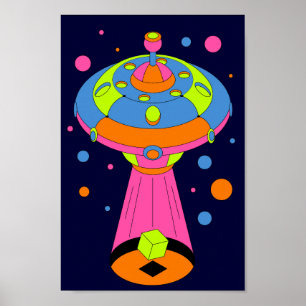 Psychedelische UFO-Entführung Poster
