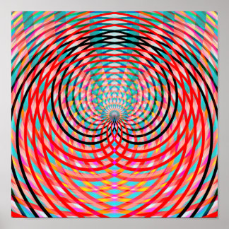 Psychedelische umsponnene Kreise Poster