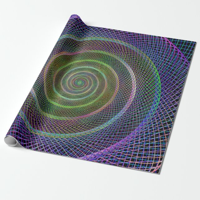 Psychedelische vernetzte Spirale Geschenkpapier (Ungerollt)