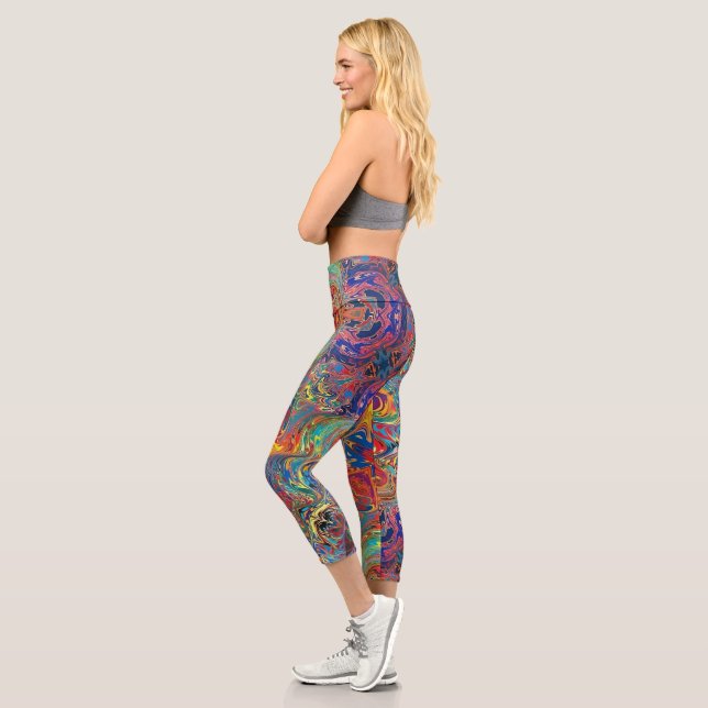 Psychedelische Vibration - Hübsche Capris-Leggings Capri Leggings (Links)