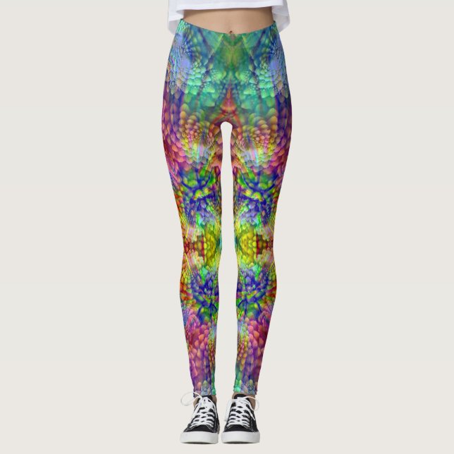 Psychedelische Vintage Kaleidoskop-   Leggings (Vorderseite)