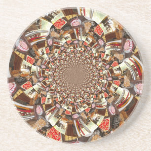Psychedelische Vision von Brown Hues Sandstein Untersetzer