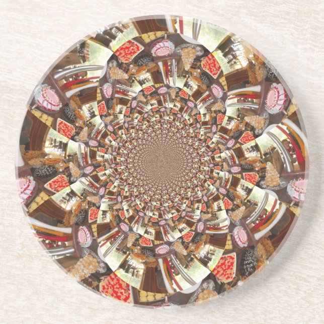 Psychedelische Vision von Brown Hues Sandstein Untersetzer (Vorne)
