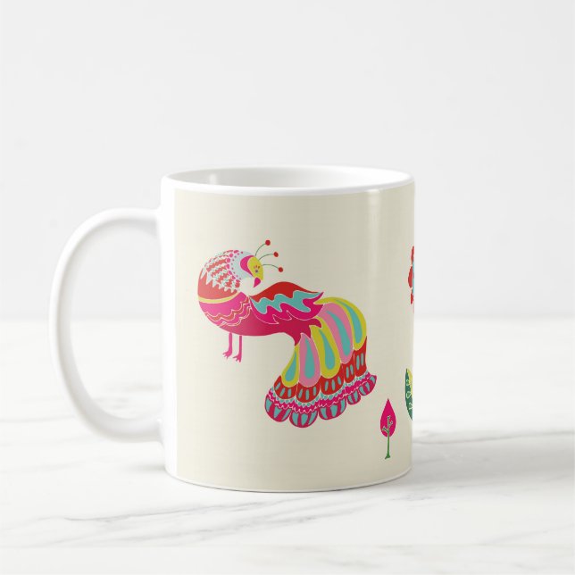 Psychedelische Volksfasan-Kaffee-Tasse Kaffeetasse (Links)