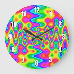 Psychedelische Wall-Uhr Große Wanduhr