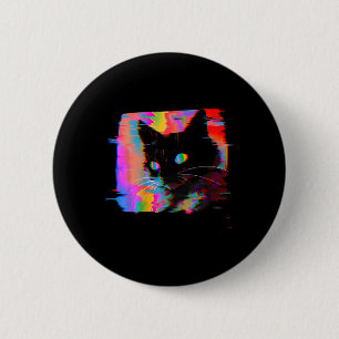 Psychedelische Weidcore Cat Vaporwave Ästhetische Button