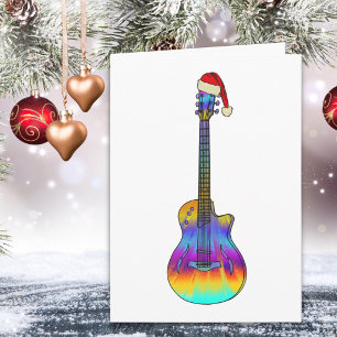 Psychedelische Weihnachtsgitarre cool Karte