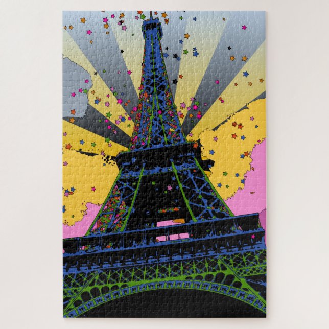 Psychedelische Welt: Eiffelturm, Paris Frankreich  (Vertikal)