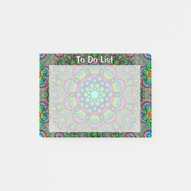 Psychedelische Welt Post-it Klebezettel (Vorderseite)