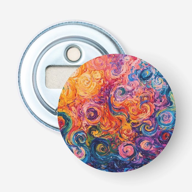 Psychedelische Wirbel Ölgemälde Flaschenöffner (Vorderseite)