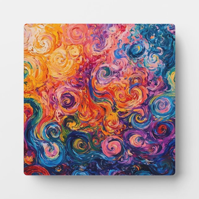 Psychedelische Wirbel Ölgemälde Fotoplatte (Vorderseite)