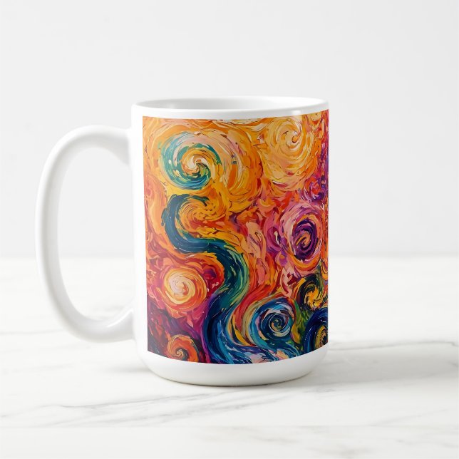 Psychedelische Wirbel Ölgemälde Kaffeetasse (Links)