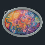 Psychedelische Wirbel Ölgemälde Ovale Gürtelschnalle<br><div class="desc">Kunstwerk von Brady Arnold</div>