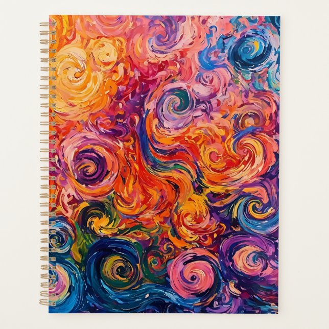 Psychedelische Wirbel Ölgemälde Planer (Vorderseite)