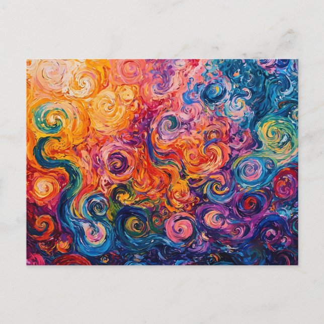 Psychedelische Wirbel Ölgemälde Postkarte (Vorderseite)