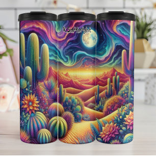 Psychedelische Wüstenmoonscape Thermosbecher