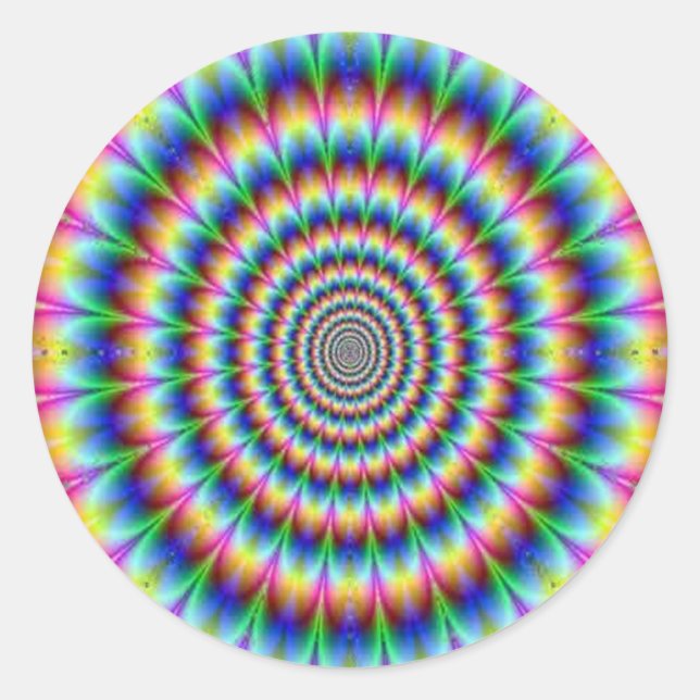 Psychedelische Zirkel bewegende Illusion dazzisier Runder Aufkleber (Vorderseite)