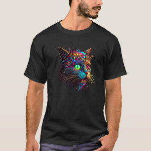 Psychedelische Zombie-Katze Farbe gespritzt Katze T-Shirt