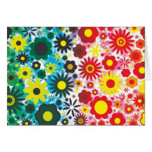 Psychedelischer 60er rotes grünes Blumen-Muster