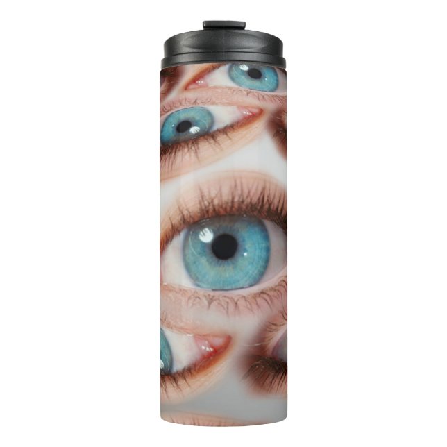Psychedelischer abstrakter Hintergrund des verzerr Thermosbecher (Vorderseite)